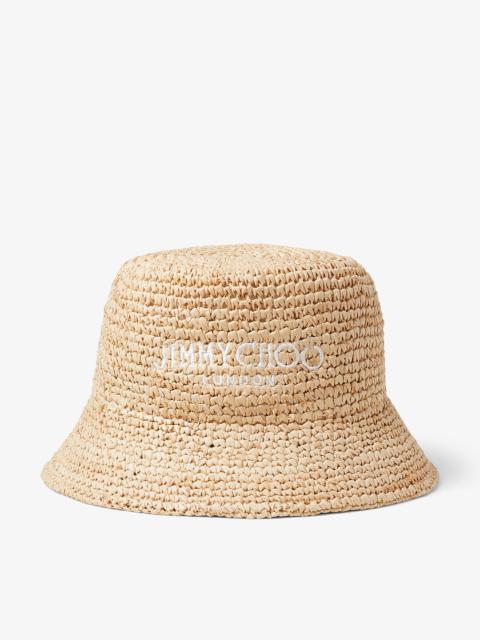 JIMMY CHOO Atena
Natural Raffia Embroidered Bucket Hat