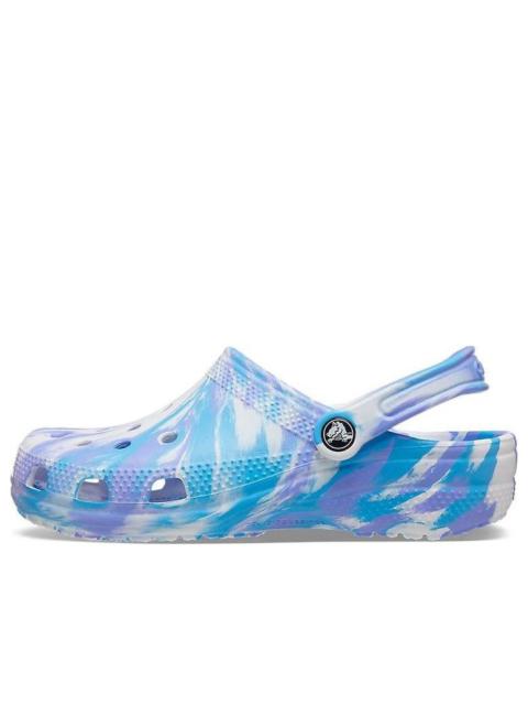 crocs Crocs Classic Clog Marble Beach Sports Unisex White Blue Sandals 'White Blue' 206867-1FK