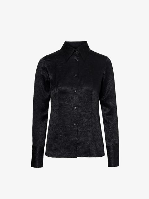 Song for the Mute Floral-jacquard slim-fit woven shirt