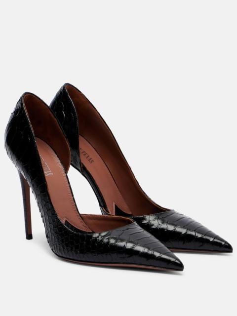 PARIS TEXAS Vera 105 snake-effect leather pumps