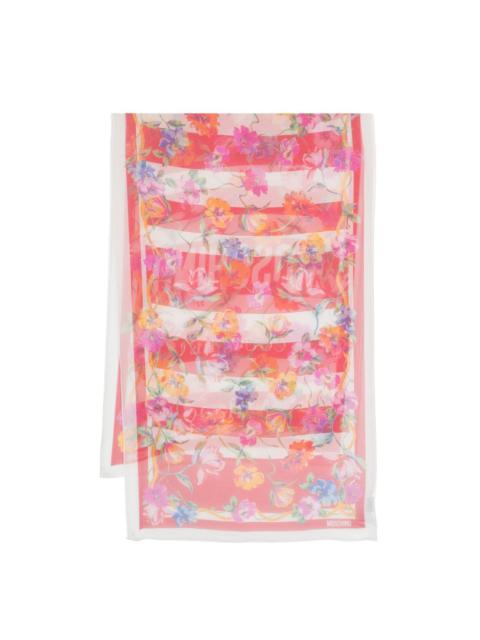 floral-print silk scarf