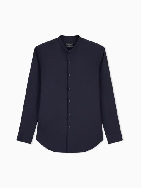 GIORGIO ARMANI Plain-knit stretch cotton Icon shirt