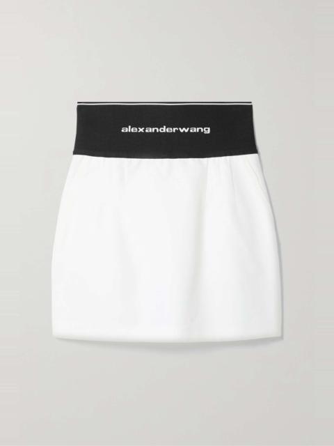 Alexander Wang Jacquard-trimmed cotton-blend twill mini skirt