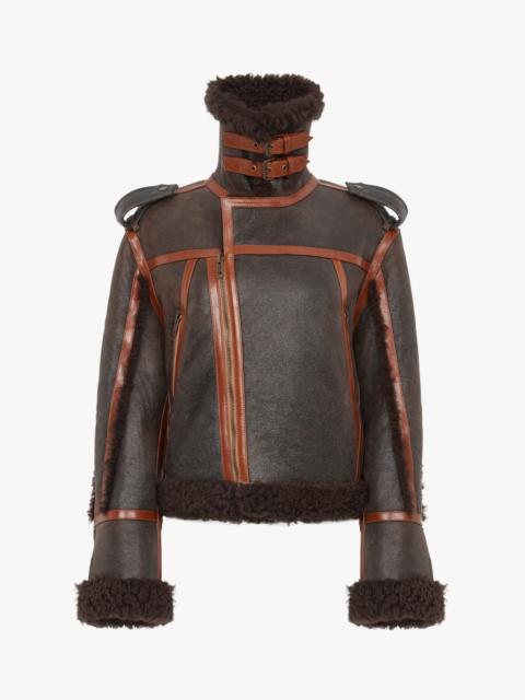 Chloé HIGH-NECK JACKET IN SHEARLING