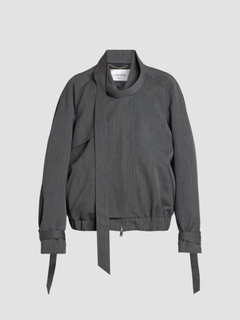 Victoria Beckham Women's Scarf Virgin Wool Bomber Jacket - Ash Melange