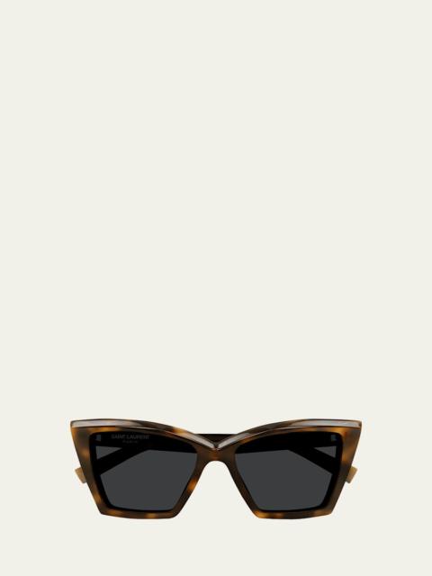 Beveled Acetate Cat-Eye Sunglasses