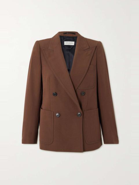 Dries Van Noten Double-breasted topstitched wool blazer