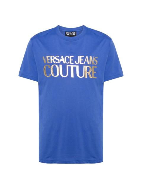 VERSACE JEANS COUTURE logo-foil cotton T-shirt