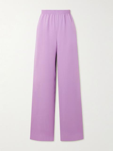 Valentino Silk-cady wide-leg pants Purple