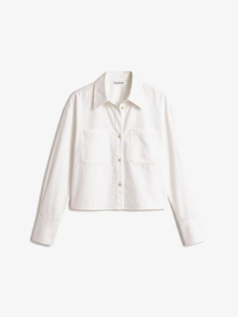 M.M.LaFleur Zaid Cropped Button-Down - Knit Poplin