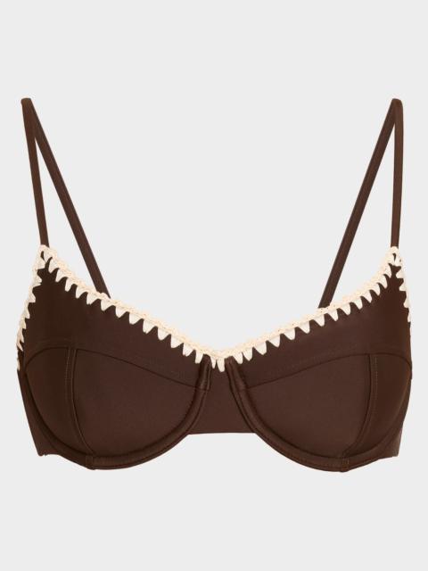 RAMY BROOK Emmeline Crochet-Trim Bikini Top