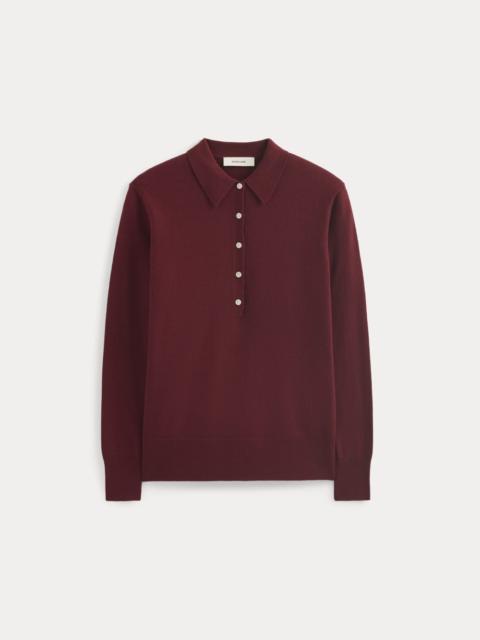 EVERLANE OVERSIZED POLO SWEATER IN COTTON MERINO
