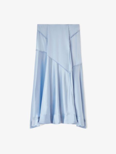 GANNI LONG SKIRT IN BLUE SATIN