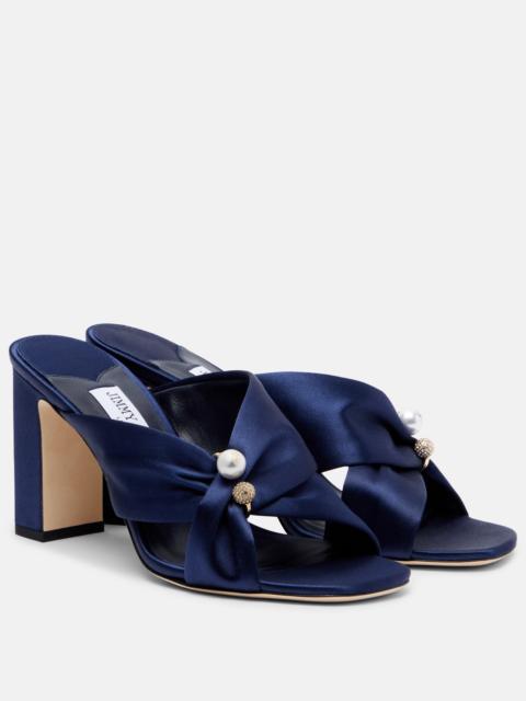 JIMMY CHOO Rafi embellished satin mules