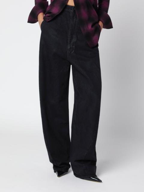 BALENCIAGA Black cotton denim barrel trousers