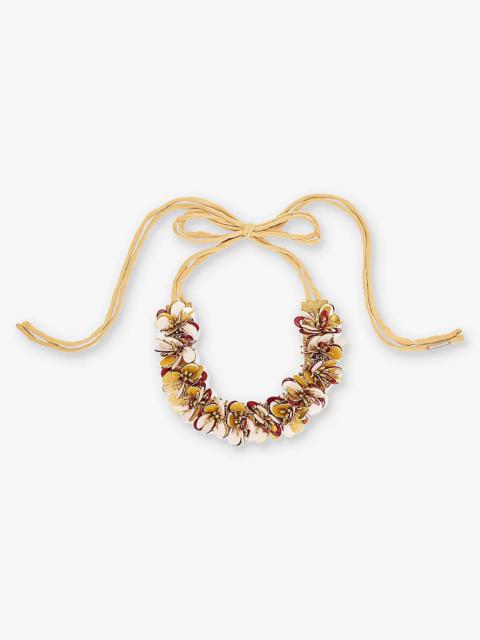Dries Van Noten Floral bead-embellished woven necklace
