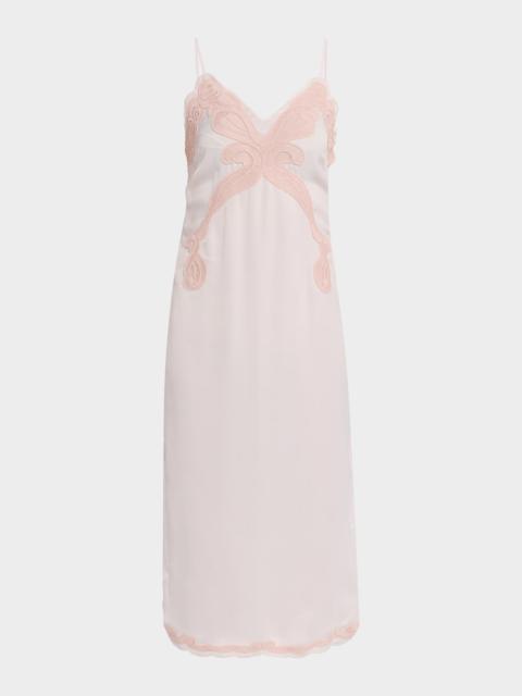 rag & bone Ann Embroidered Satin Slip Dress