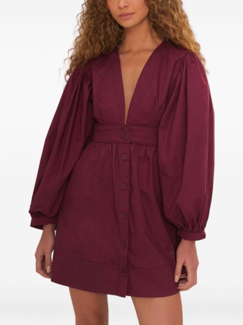 FARM RIO puff-sleeve mini dress