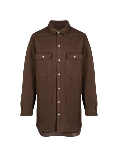 press-stud fastening shirt coat