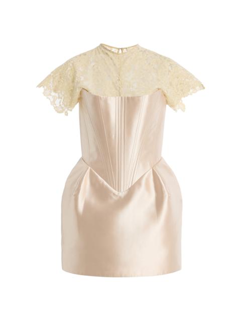 De La Vali Exclusive Catalina Satin Mini Dress neutral