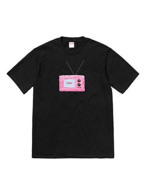 Supreme Supreme SS18 TV Tee Black Casual Short Sleeve Unisex SUP-SS18-0085