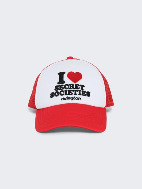 RRR123 Secret Societies Trucker Hat White And Red
