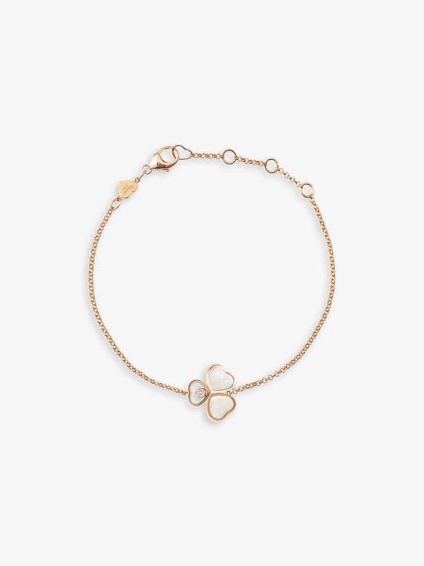 Happy Hearts Wings 18ct rose-gold, mother-of-pearl and diamond bracelet