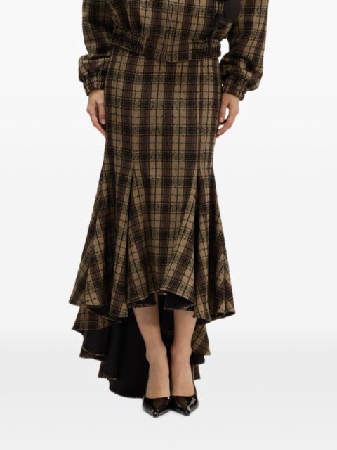 GIUSEPPE DI MORABITO check-pattern asymmetric skirt