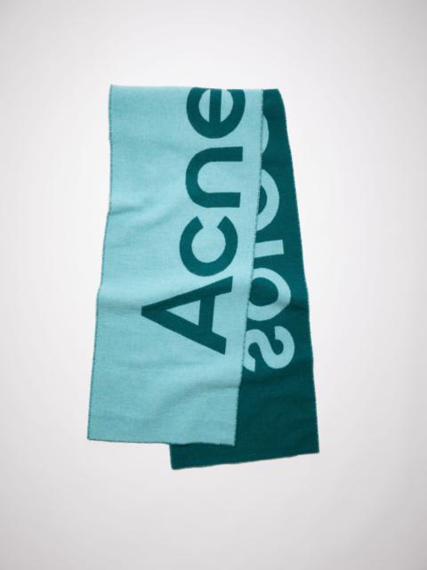 Logo jacquard scarf - Petrol blue/bright blue