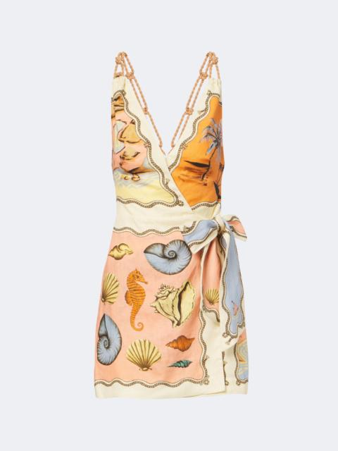 FARM RIO Rio Souvenir printed linen minidress