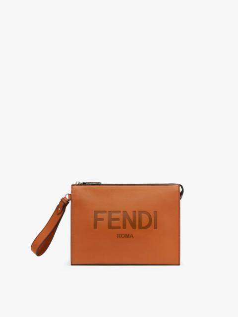 FENDI Brown leather pouch