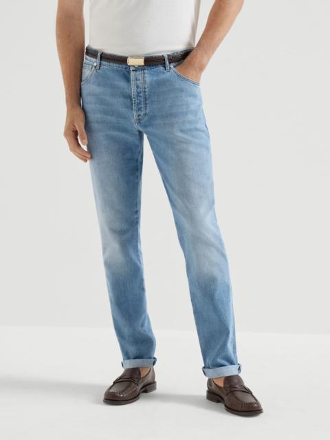 Comfort denim five-pocket trousers