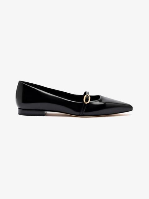 Larroudé Irene Flat In Black Leather