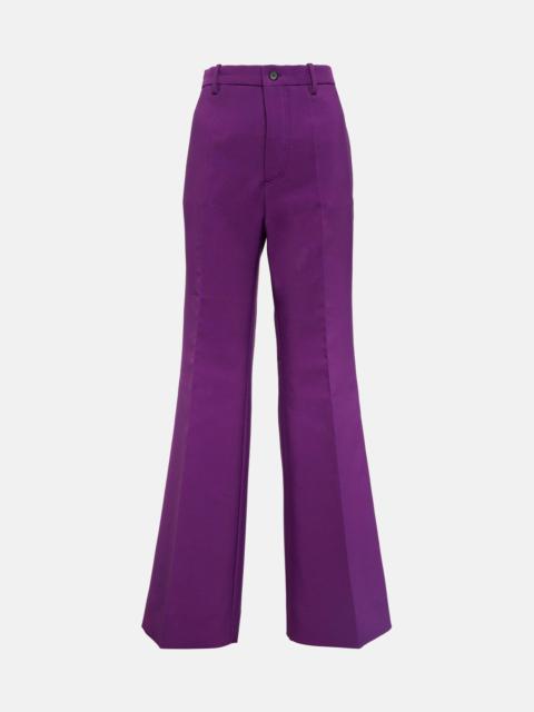 High-rise cady flared pants