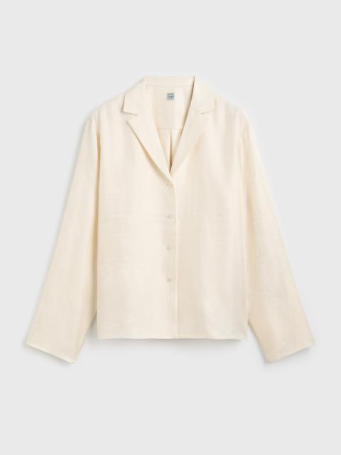 TOTEME Monogram silk pj top cream