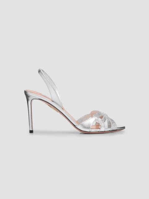 AQUAZZURA Women's Ribbon Kiss 85MM Slingback Sandals - Silver