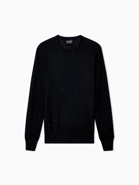 GIORGIO ARMANI GIORGIO’S CREW-NECK JUMPER IN CASHMERE AND SILK WITH RHINESTONES