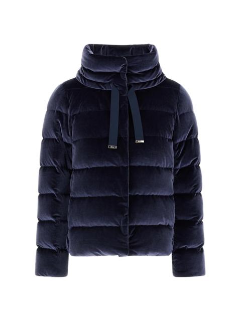 Herno Women's Velvet Quilted Down Jacket - Navy