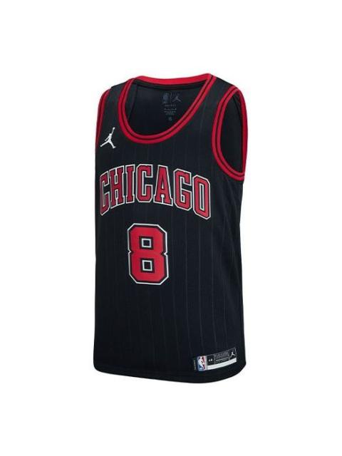 Jordan Air Jordan NBA Sports Basketball Jersey SW Fan Edition 20 Season Chicago Bulls Zach LaVine No. 8 Bla