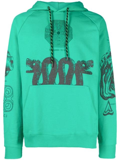 graphic-print drawstring hoodie