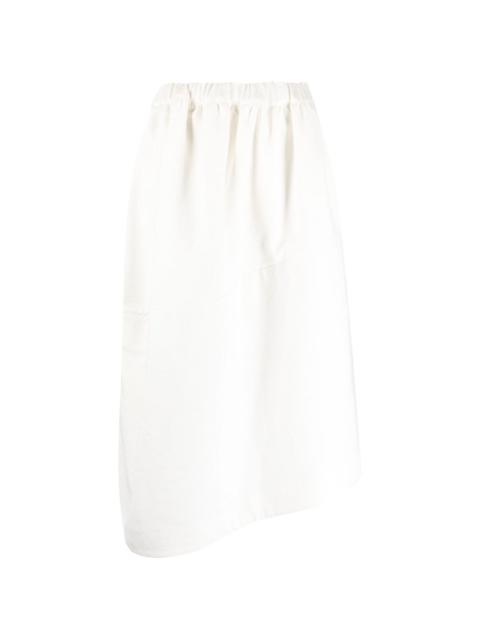 asymmetric cotton midi skirt