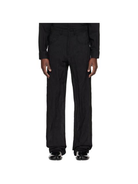 MM6 Maison Margiela Black Metallic Thread Trousers
