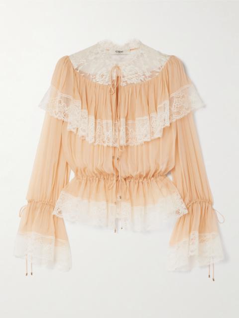 Chloé Tiered Organic Silk-mousseline Blouse