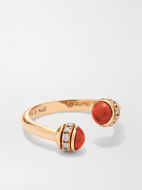 Piaget Possession 18-karat rose gold, carnelian and diamond ring