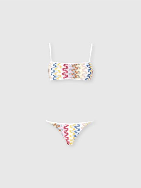 Missoni Bandeau bikini in lamé viscose lace