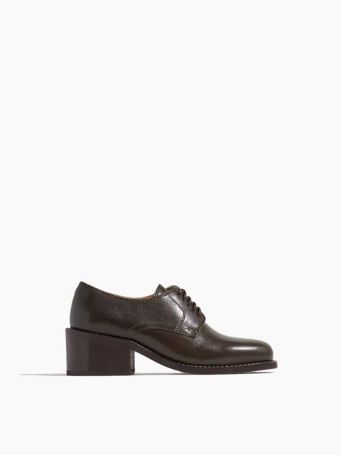 Lemaire Heeled Square Derby in Forest Brown
