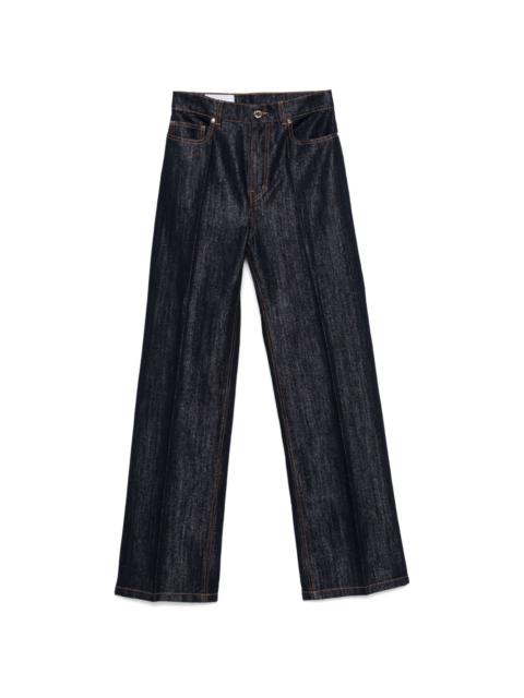 lurex-detail straight-leg jeans