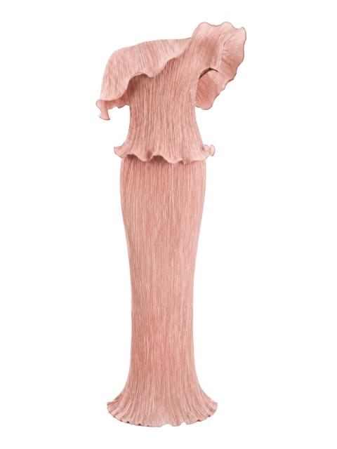 MARMAR HALIM Exclusive Off-The-Shoulder Plissè Gown pink
