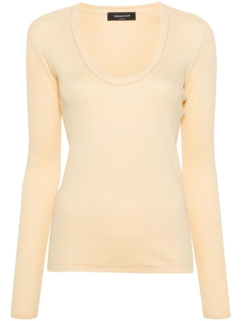 FABIANA FILIPPI beaded-trim ribbed T-shirt