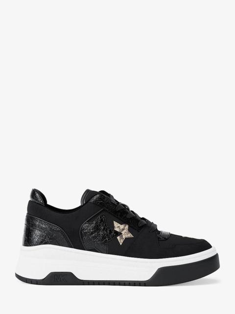 MICHAEL KORS Lexi Embellished Mixed-Media Sneaker